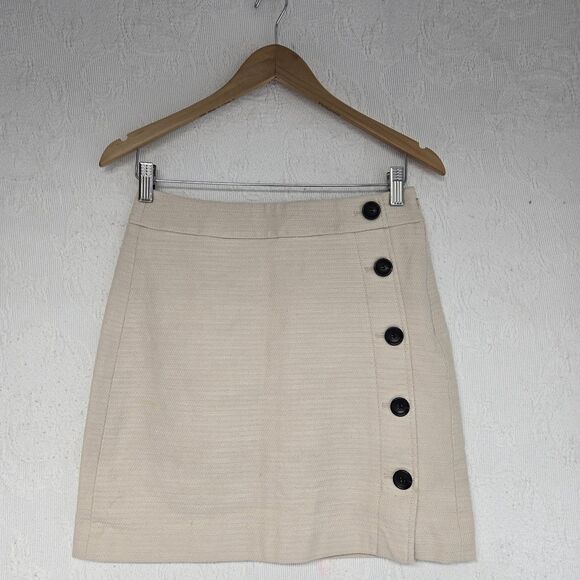 Ann Taylor Light Brown Tweed Skirt 2 Clueless Preppy Legally Blonde Elle Woods - Picture 1 of 8